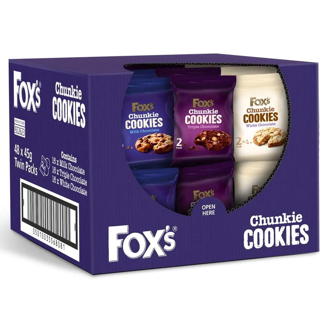 Fox's Chunkie Cookie Twinpacks (48 Individually Wrapped Packs x 2 biscuits) - Vending Superstore