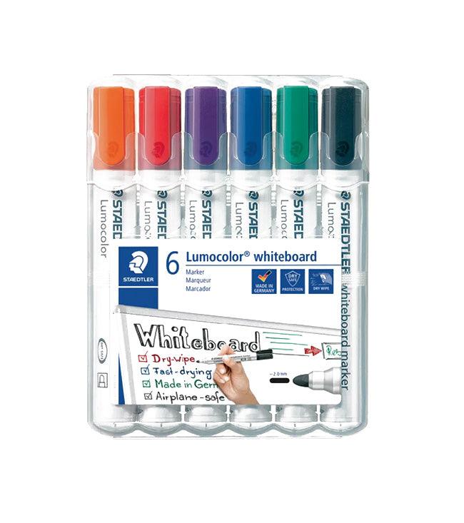 Staedtler: Assorted Colours Lumocolor Drywipe Whiteboard Markers - Pack of 6 - Vending Superstore