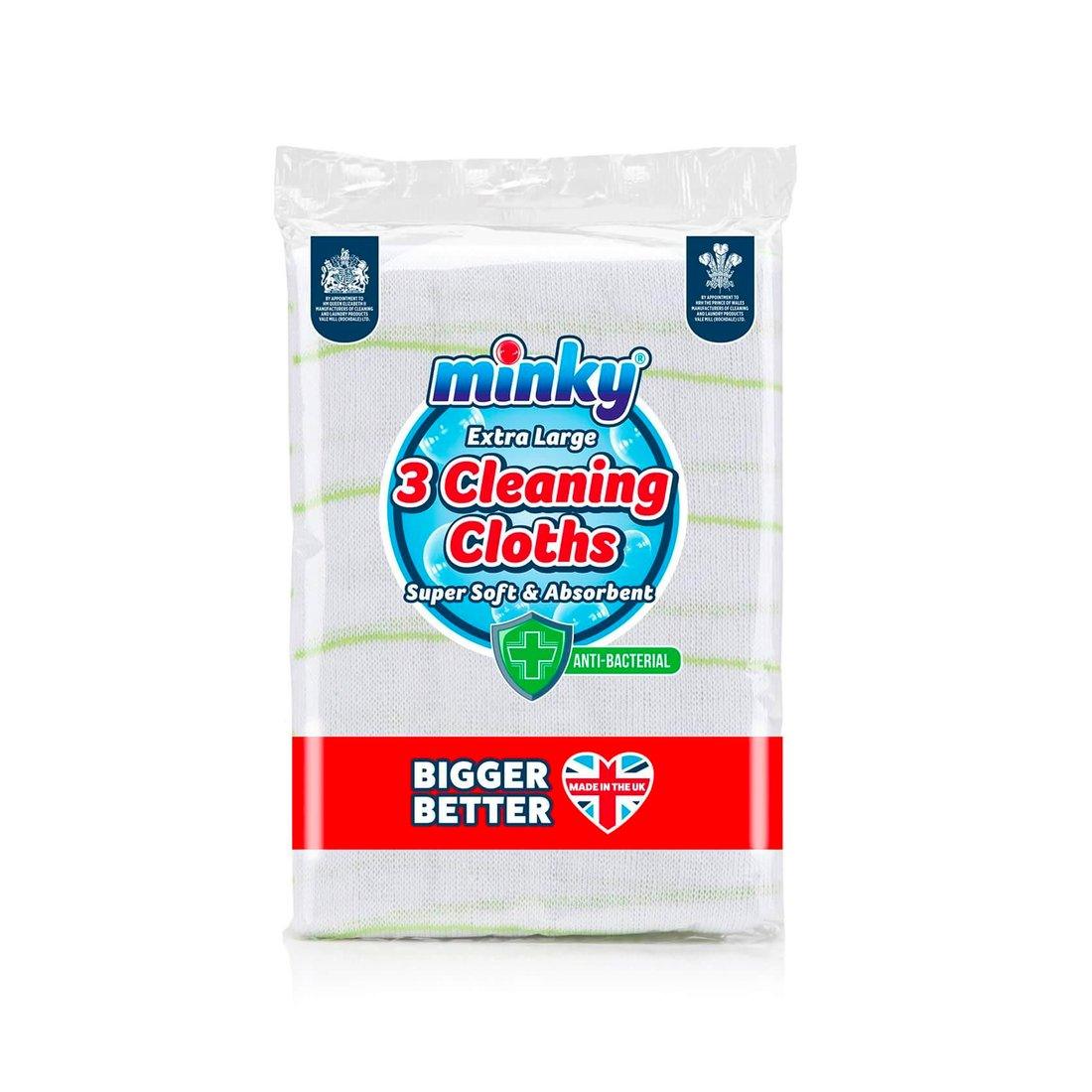 Minky Anti-Bacterial Cleaning Cloths 3pk - Vending Superstore