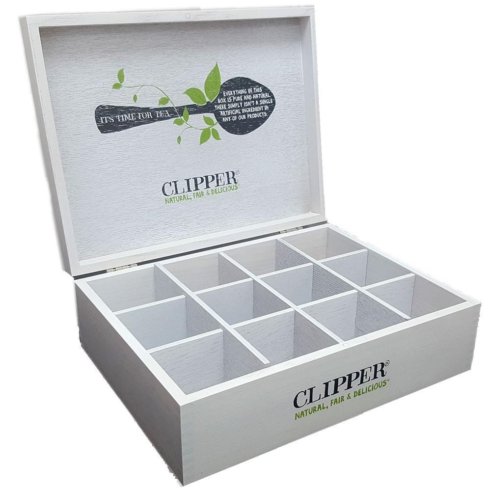 Clipper Tea 12 Compartment Wooden Display Box (Fits 96 envelopes) - Vending Superstore
