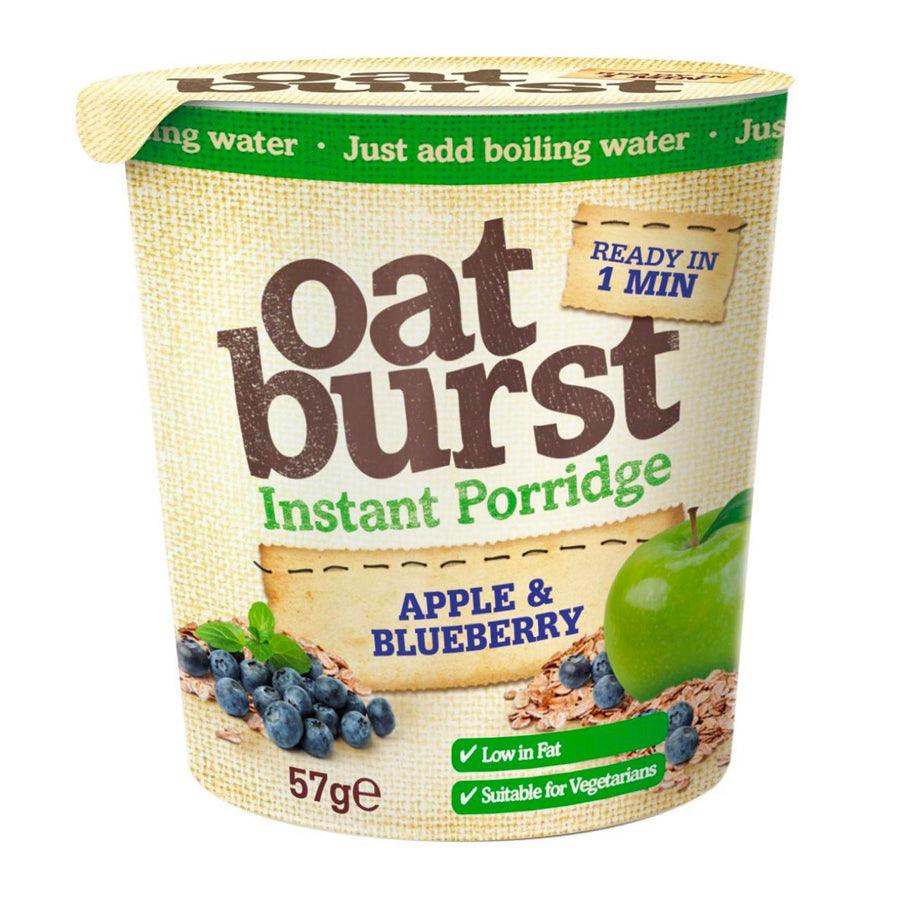 Oatburst Apple &amp; Blueberry Flavour Instant Porridge Pots - Pack of 8 - Vending Superstore