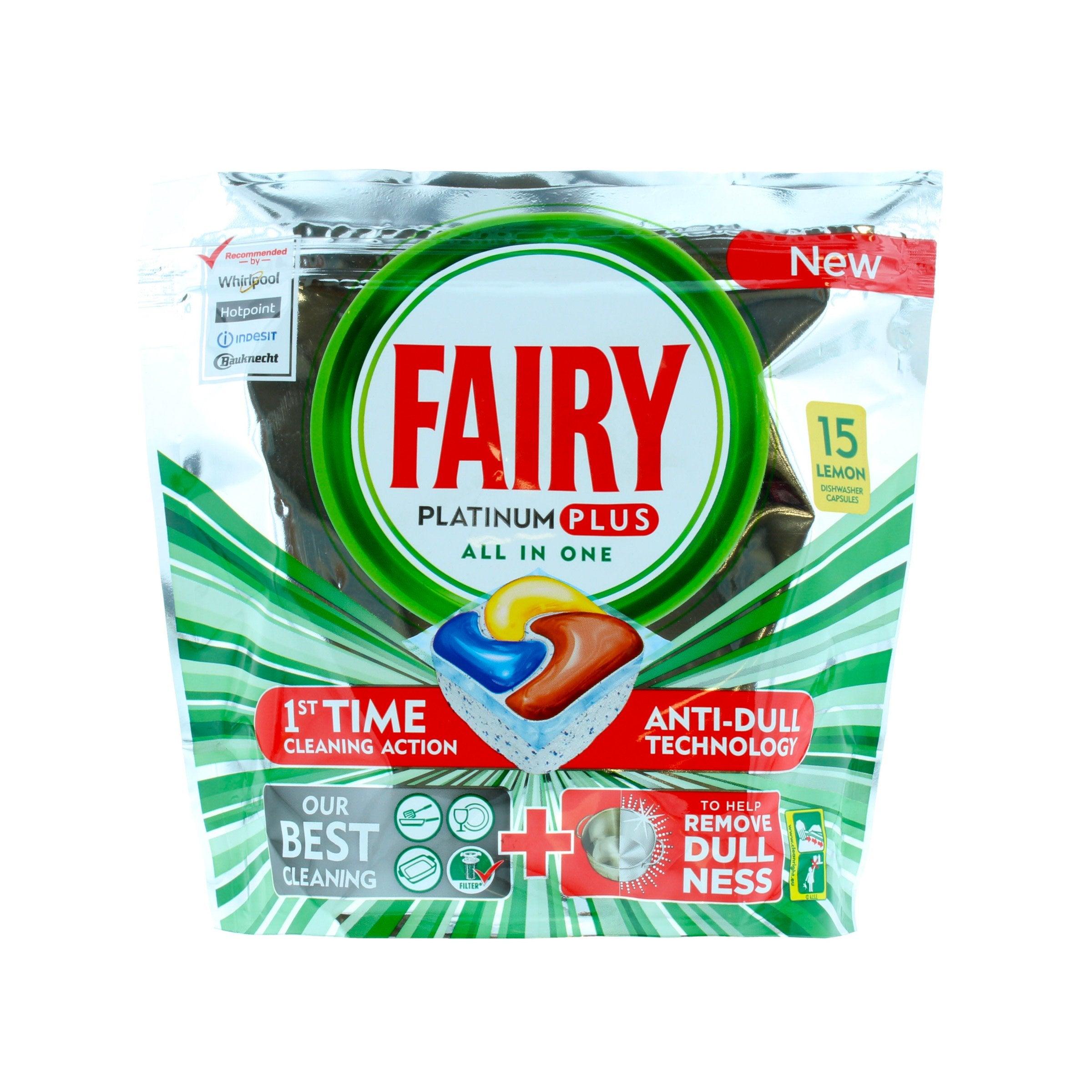 Fairy Platinum Plus DIshwasher Tablets Lemon - Pack of 15 - Vending Superstore