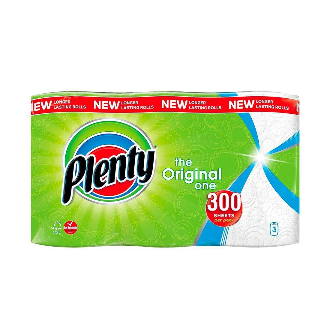 Plenty Kitchen Towel Roll - White (100 Sheet) - Pack of 3 - Vending Superstore