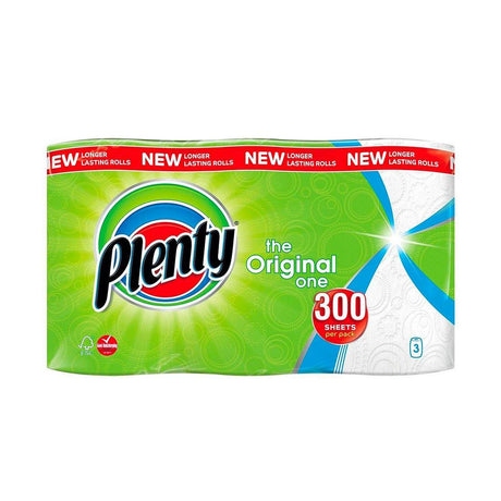 Plenty Kitchen Towel Roll - White (100 Sheet) - Pack of 3 - Vending Superstore