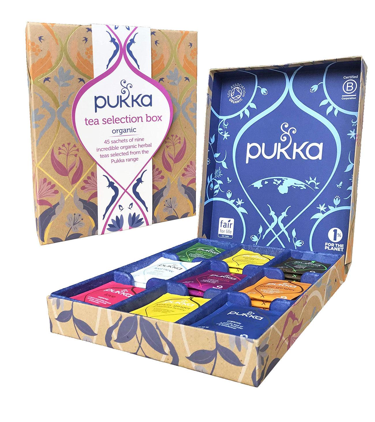 Pukka Tea: Envelope Tea Bags Display Box / Gift Presentation Box Variety Pack - 45 Bags - Vending Superstore