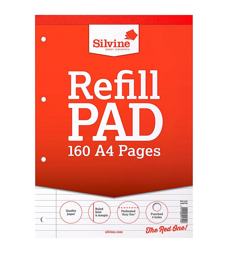 Silvine Headbound A4 Memo / Refill Pads, Punched, Feint Ruled - Pack of 6 - Vending Superstore