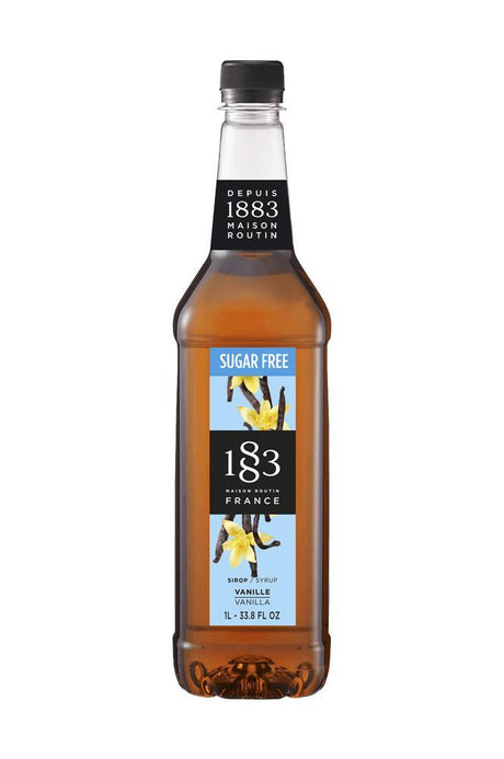 1883 Maison Routin Syrup - 1 Litre Plastic Bottle - Sugar Free Vanilla Flavour - Vending Superstore