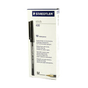 Staedtler: Stick Ballpoint Pens Medium 430 Black Ink - Pack of 10