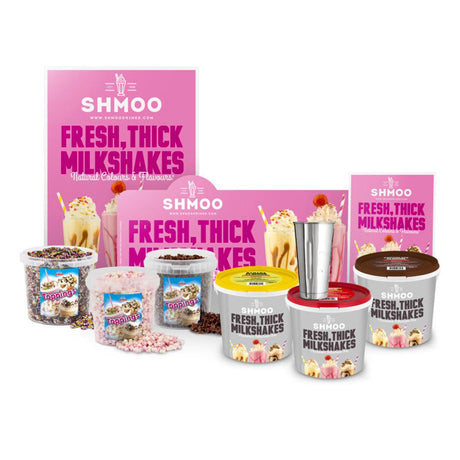 Shmoo Milkshake Starter Kit with Mix, Toppings and, Point of Sale - Vending Superstore