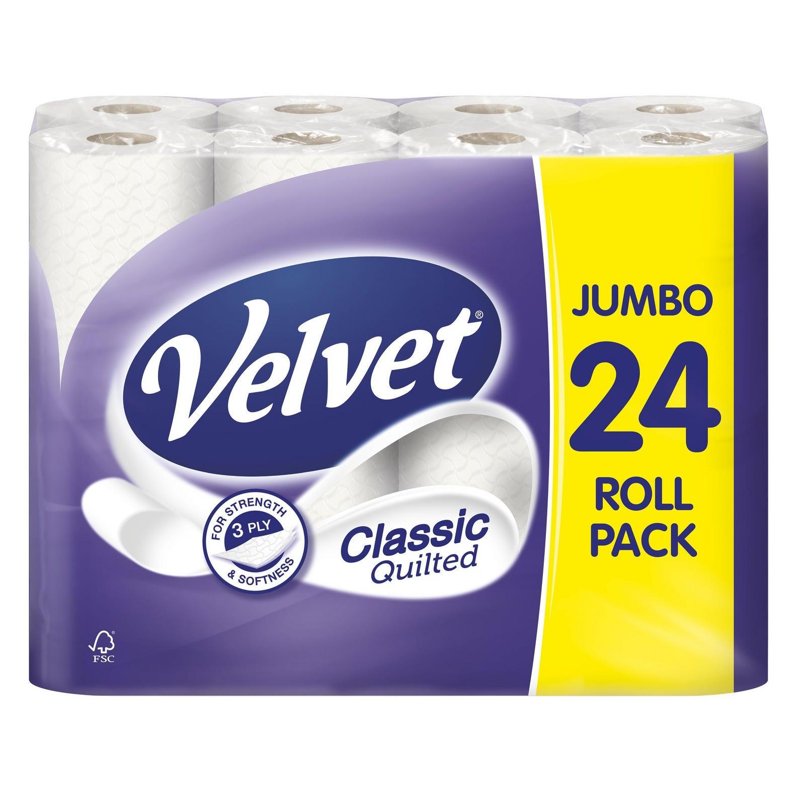 Velvet Comfort Quilted Toilet Roll - Pack of 24 - Vending Superstore