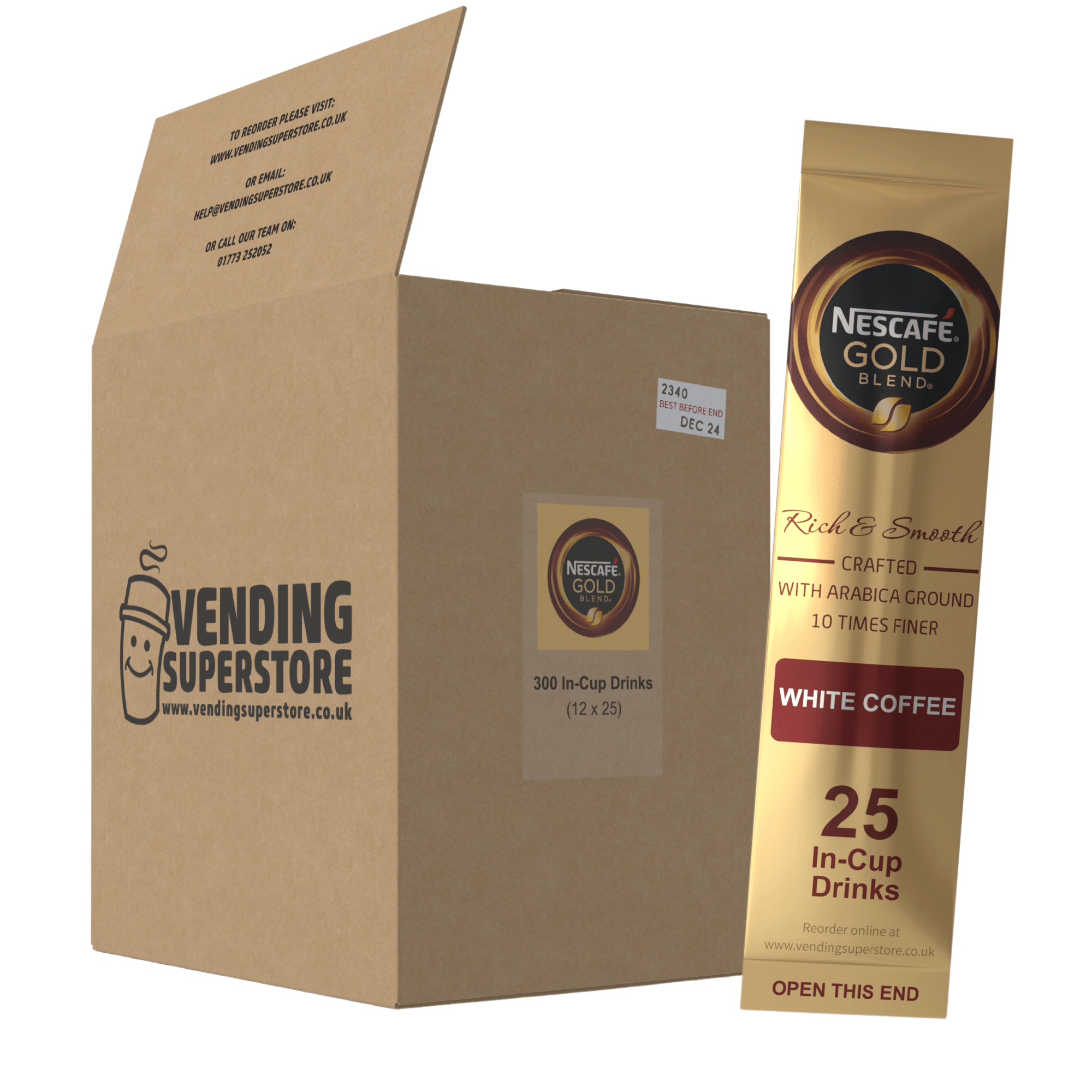 Incup Vending Drinks - Nescafe Gold Blend White Coffee - Case Of 300 Cups - Vending Superstore